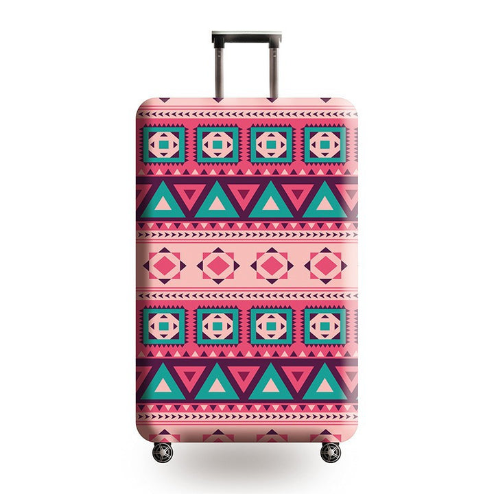 Women's Hard Shell Suitcase with Ethnic Pattern Bowlift