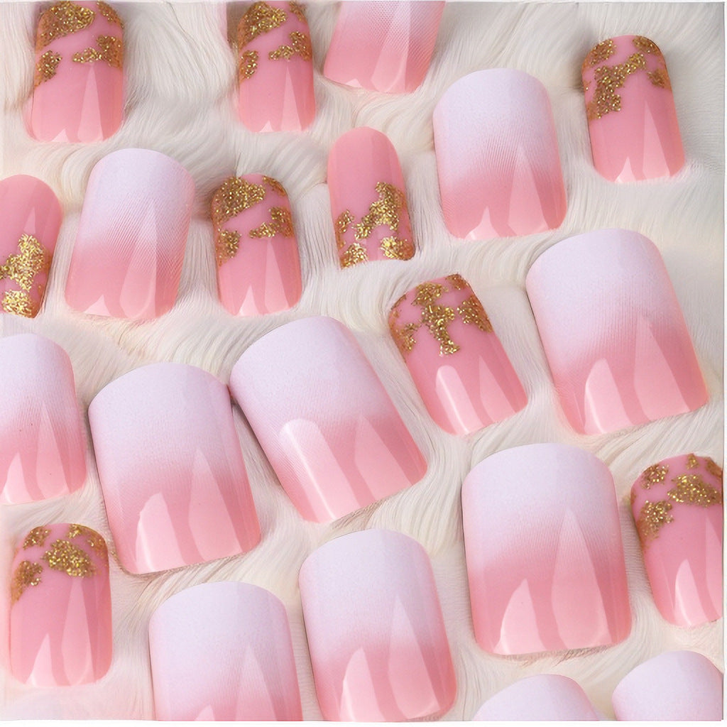 Stunning Ombre and Glitter Nail Extensions Bowlift