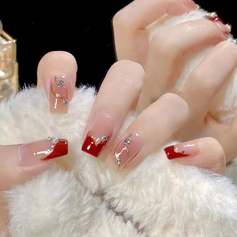 Festive Holiday Themed Press-On Nail Art Bowlift