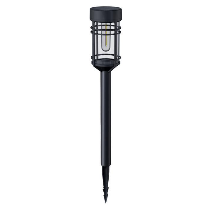 Solar LED Pathway Garden Stake Lights with Vintage Tube Glow Bowlift