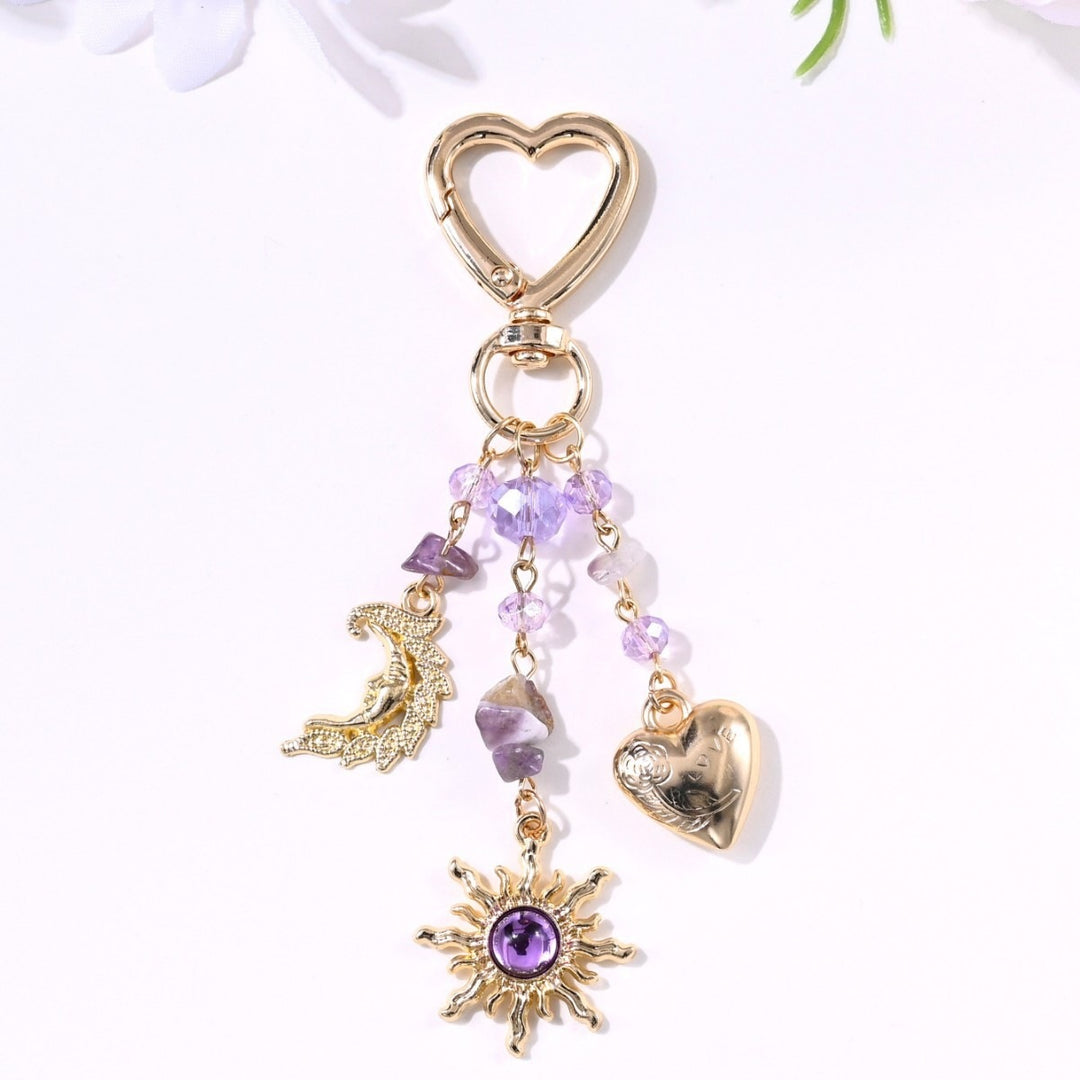 Keychain with Sparkling Sun Motif Bowlift