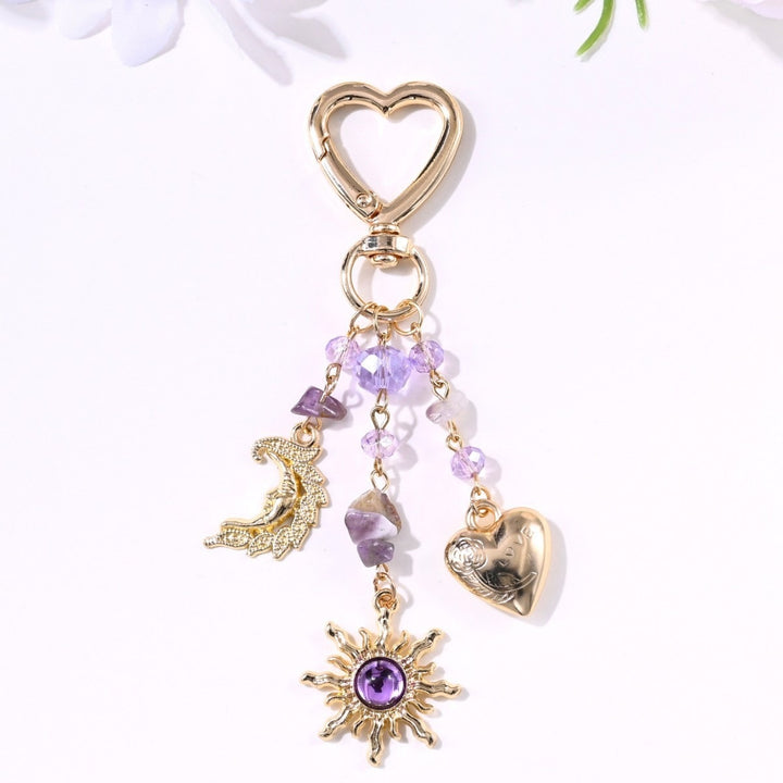 Keychain with Sparkling Sun Motif Bowlift
