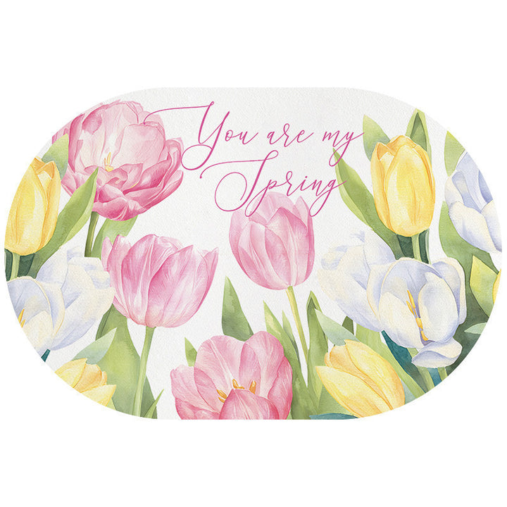 Floral Design Kitchen Mat
