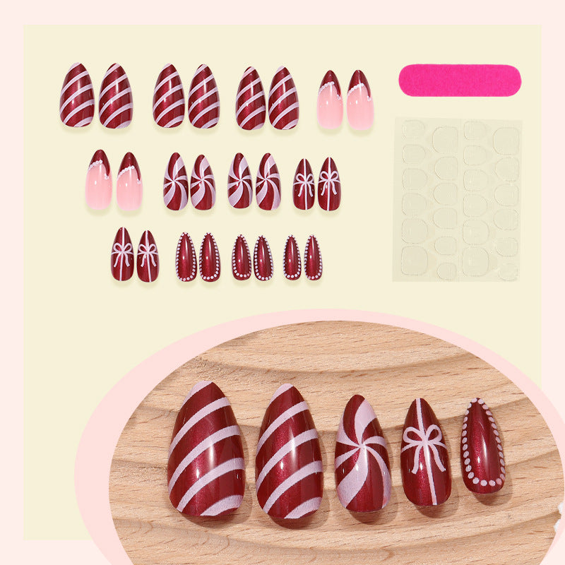 Festive Glittery Press-On Nails Set Bowlift