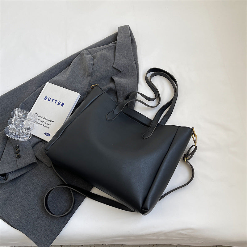 Spacious Soft Leather Tote Bag Bowlift