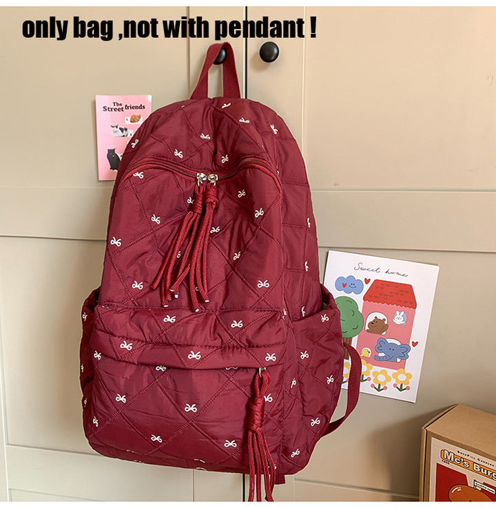 Quilted Casual School Backpack Bowlift