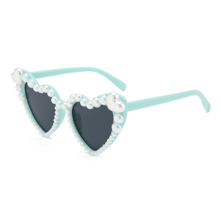 Heart-Shaped Pearl Accented Sunglasses