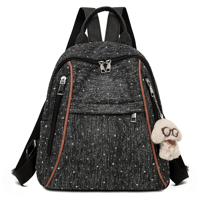 Casual Denim-Style Backpack Bowlift
