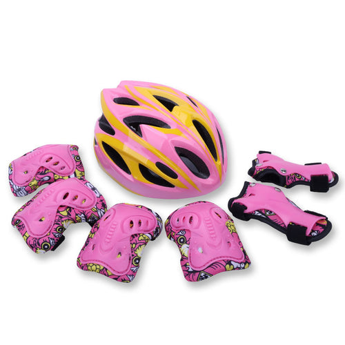 Children's Colorful Cycling Safety Helmet and Protective Gear Set Bowlift