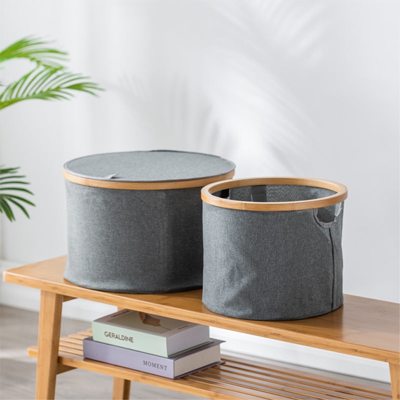 Storage basket with sturdy bamboo lid Bowlift