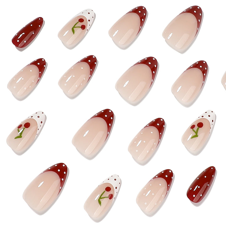 Artful Nail Extensions with Fruity Cherry Design Bowlift