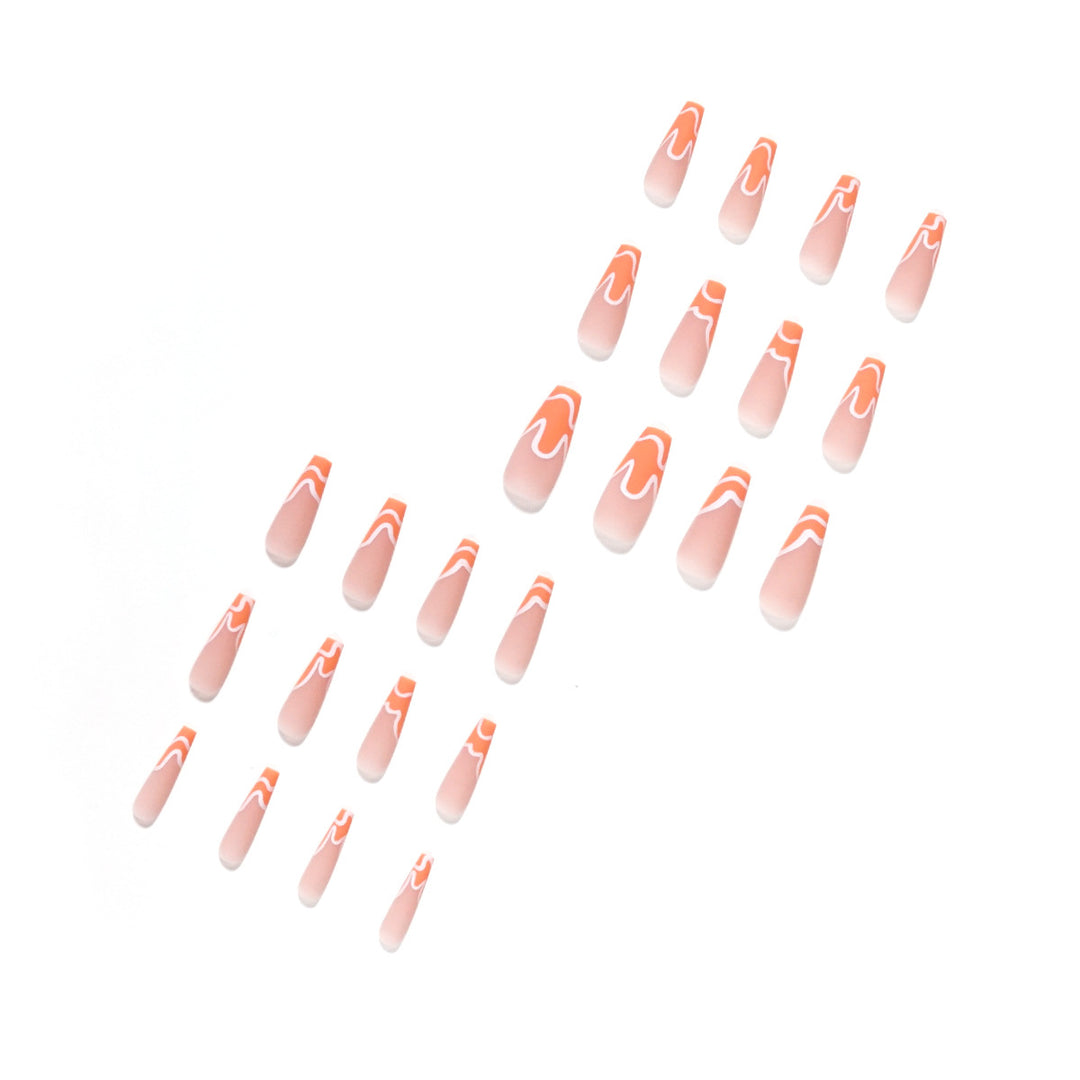 Artful acrylic nails with creative wave design Bowlift