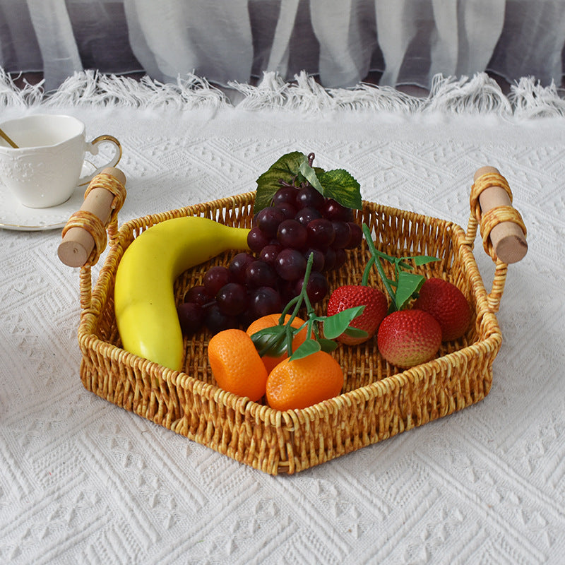 Rustic Handwoven Storage Tray Bowlift