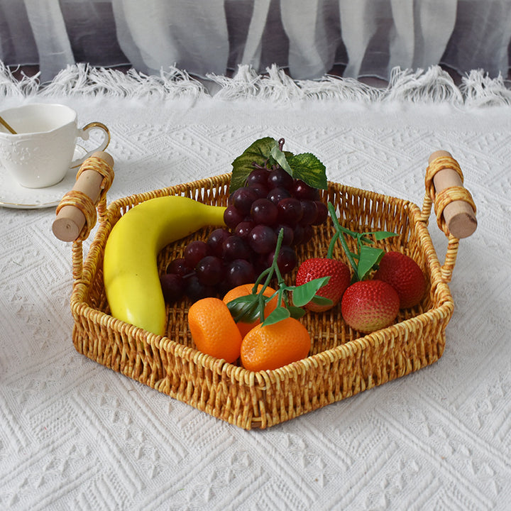 Rustic Handwoven Storage Tray Bowlift