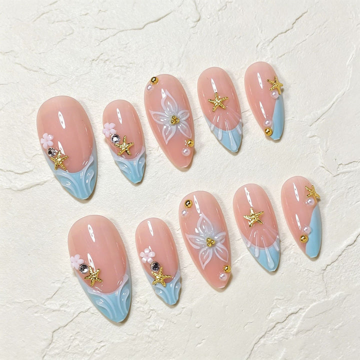 Artistic Butterfly-Themed Press-On Nail Art Bowlift