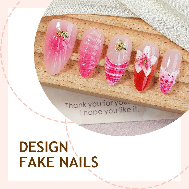 Acrylic nail set with luxurious glitter and flower accents Bowlift