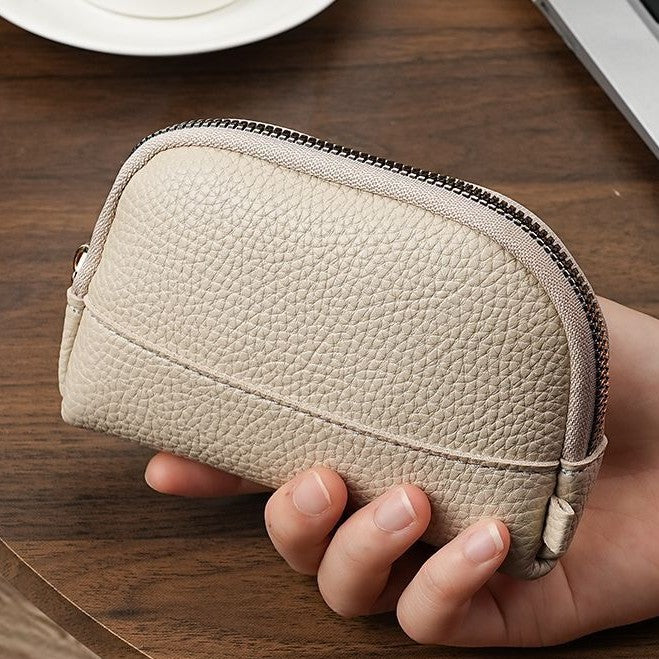 Premium Leather Zippered Cosmetic Pouch Bowlift