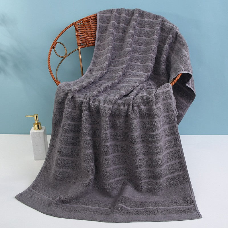 Terry Bath Towel with Elegant Stripes Bowlift