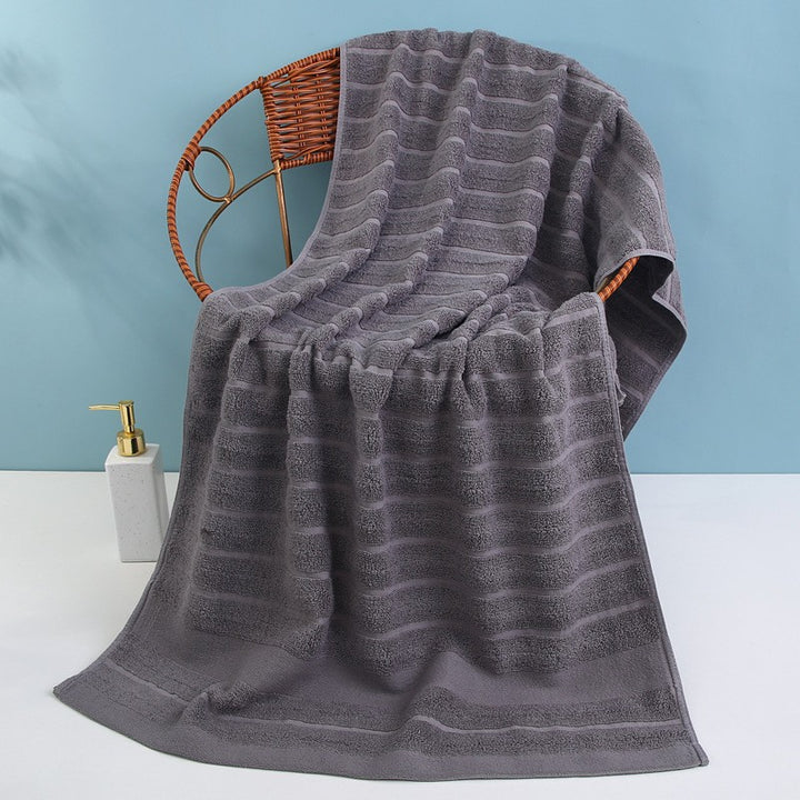 Terry Bath Towel with Elegant Stripes Bowlift
