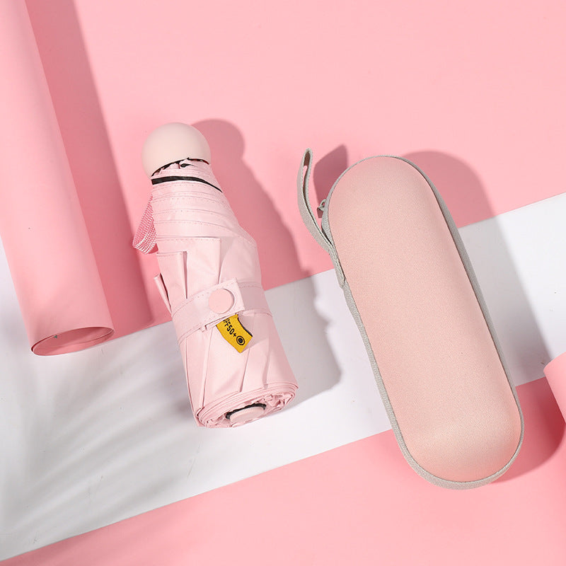 Women Compact Travel Umbrella with Storage Sleeve Bowlift