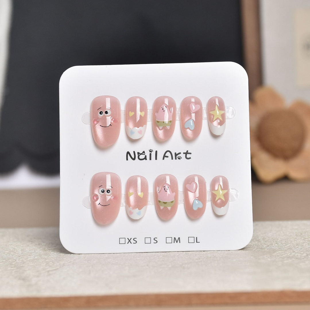 Decorative Press-On Nail Extensions with Floral Accents Bowlift