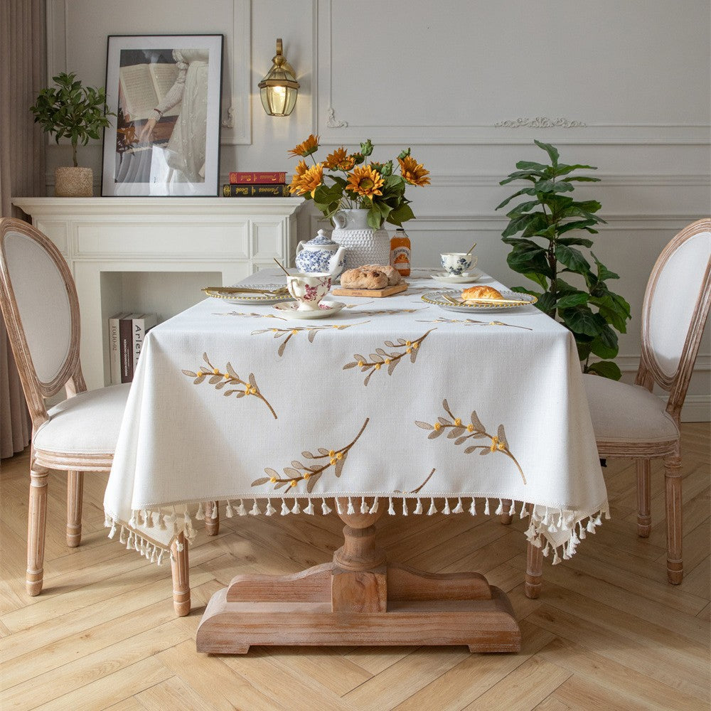 Elegant Embroidered Tablecloth