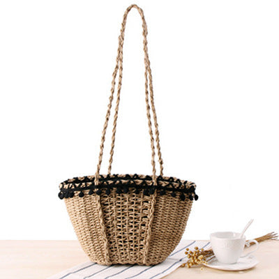 Basket bag with decorative, fringed edge Bowlift
