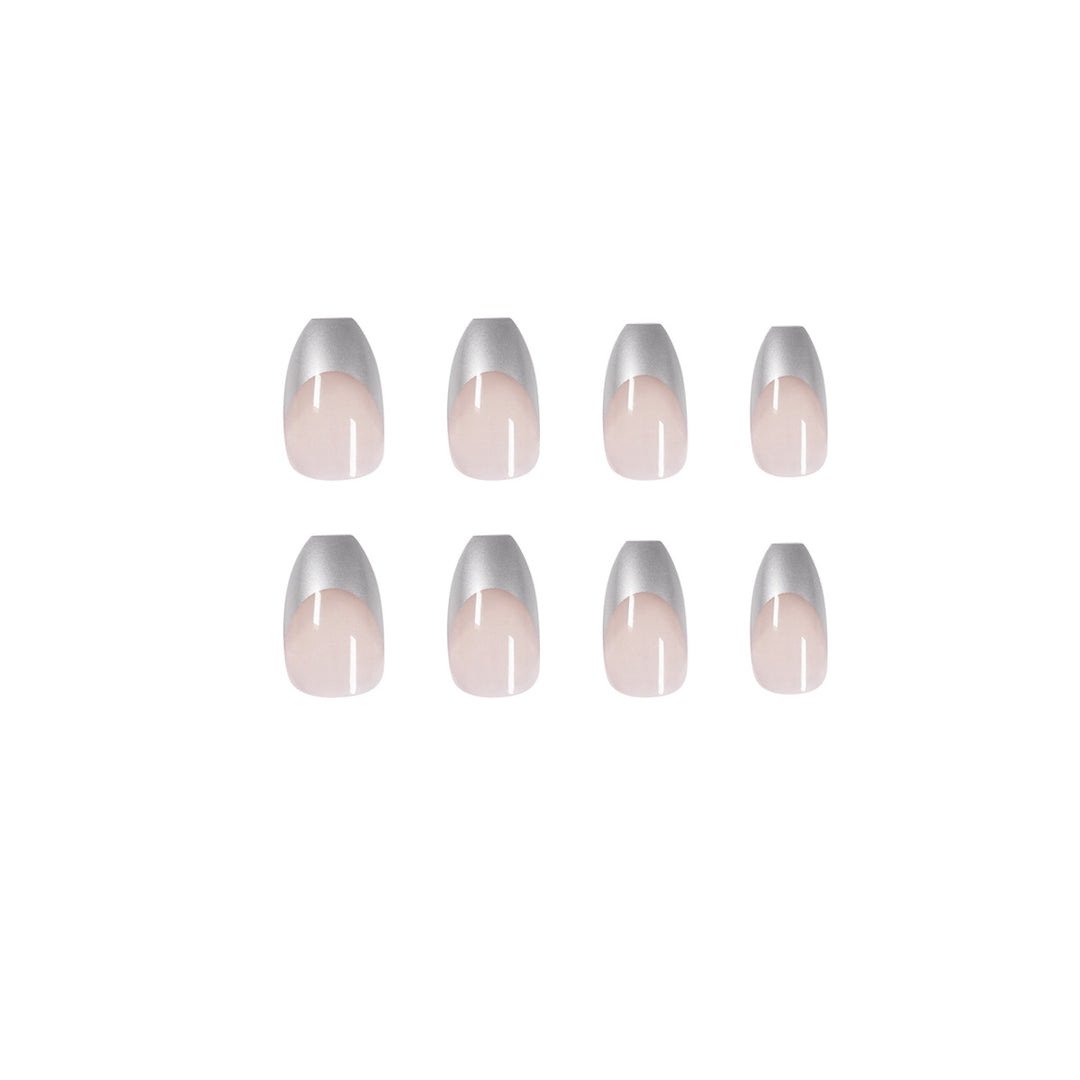 Artificial stiletto nails with glitter accents and elegant French tip Bowlift