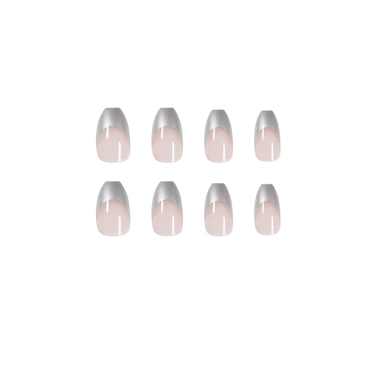 Artificial stiletto nails with glitter accents and elegant French tip Bowlift