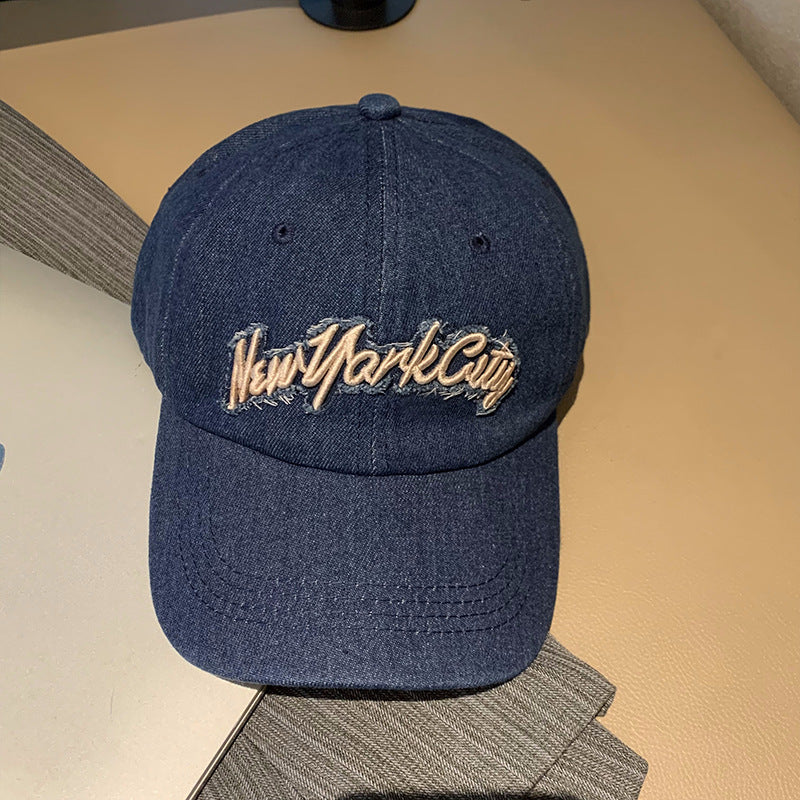 Embroidered Denim Baseball Cap