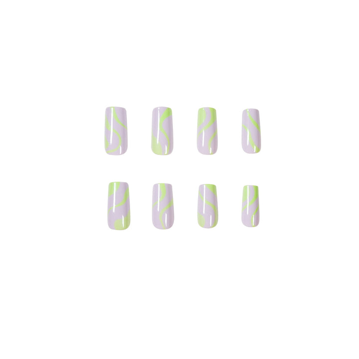 Artful Nail Art in Modern Wave Pattern Bowlift
