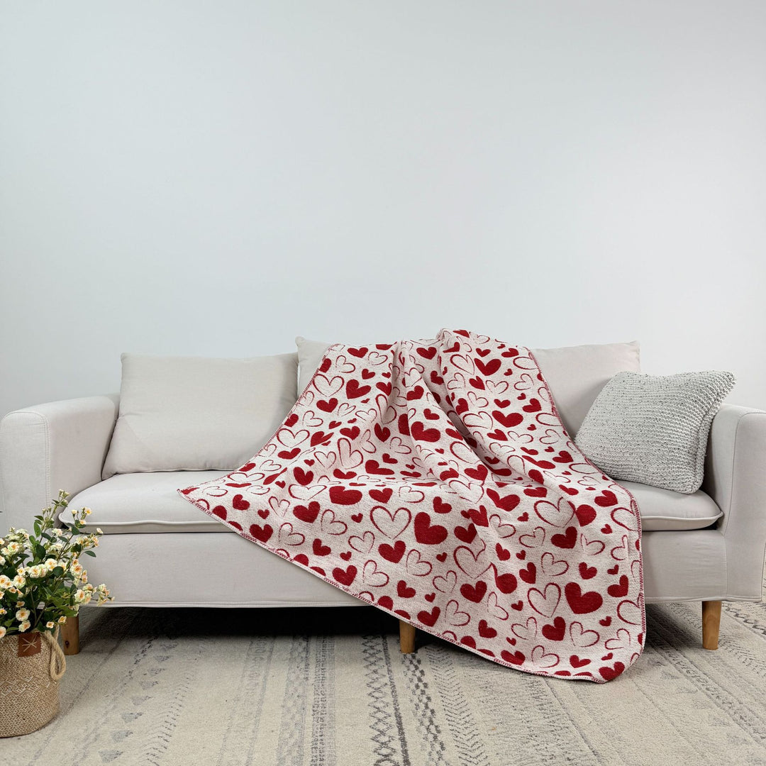 Cozy Heart Print Scarf