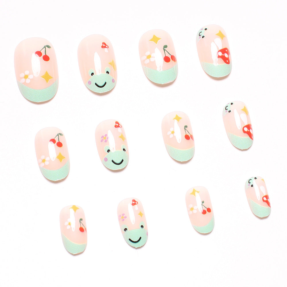 Artificial nail set with cheerful 3D designs and blooming accents Bowlift