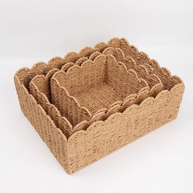 Handwoven storage basket with playful design Bowlift