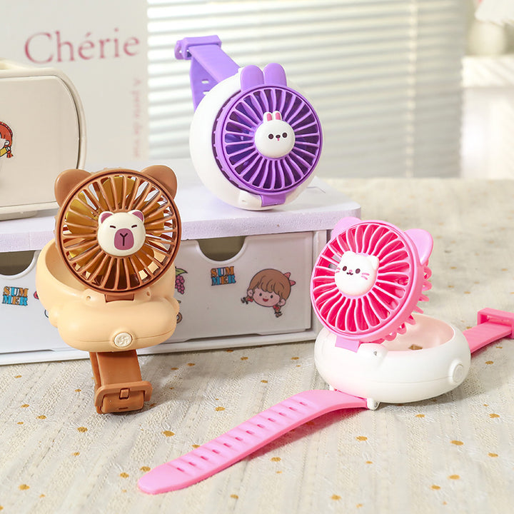 Women Portable Hand Fan with Cute Animal Design Bowlift