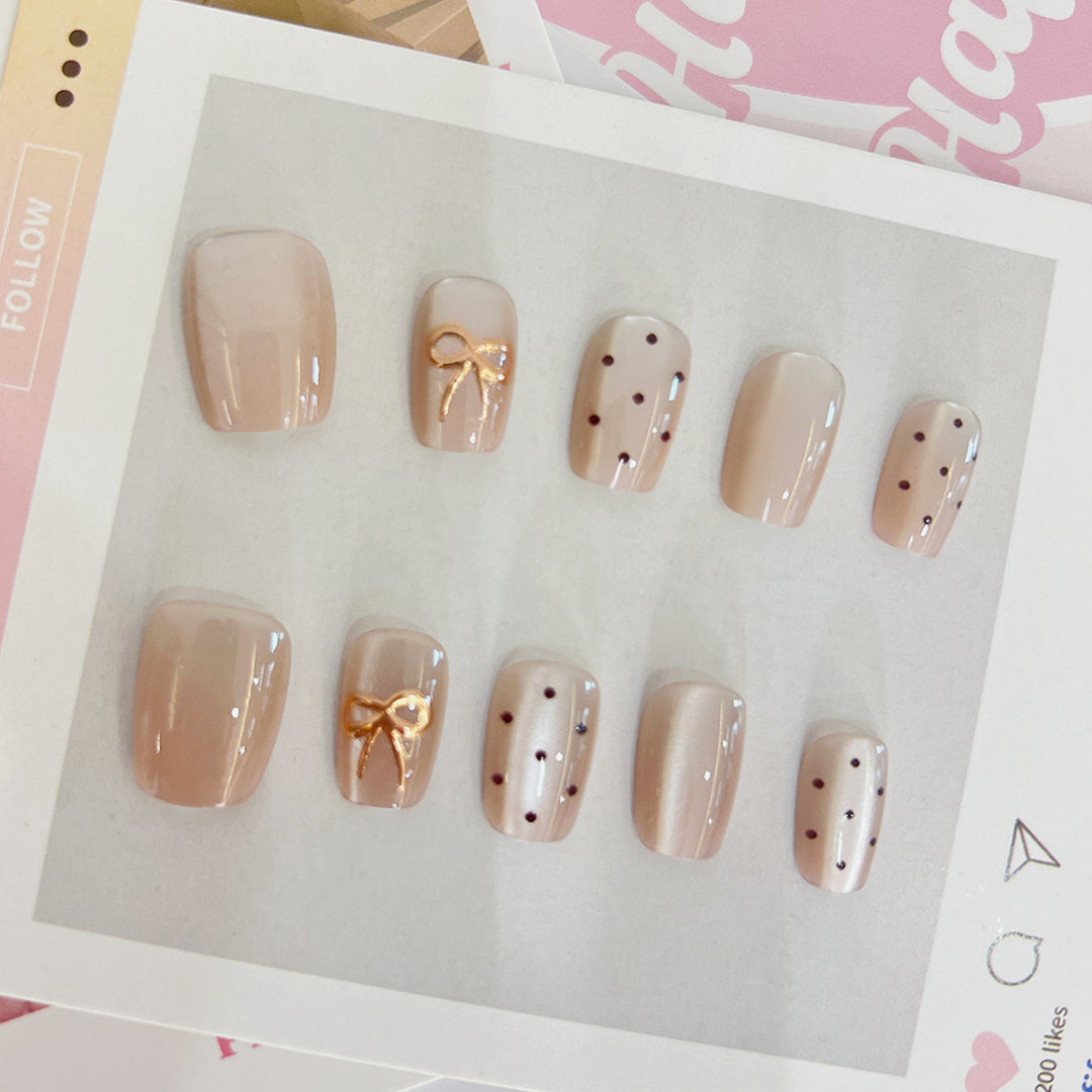 Artificial nail tips with elegant bow designs Bowlift