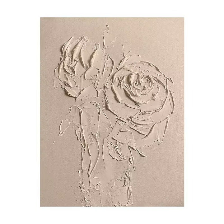 Textured Floral Relief Canvas Art
