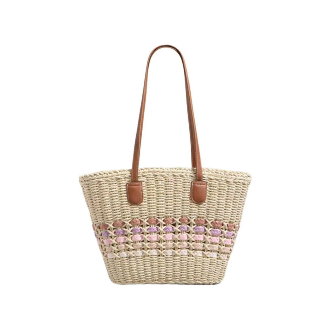 Braided handbag with elegant leather trim Bowlift