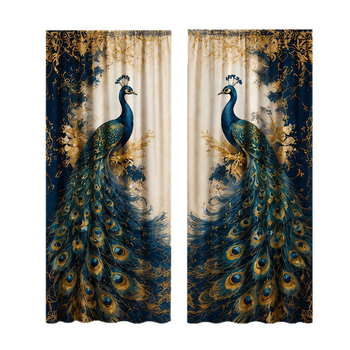 Artistic Bird-Themed Window Curtain