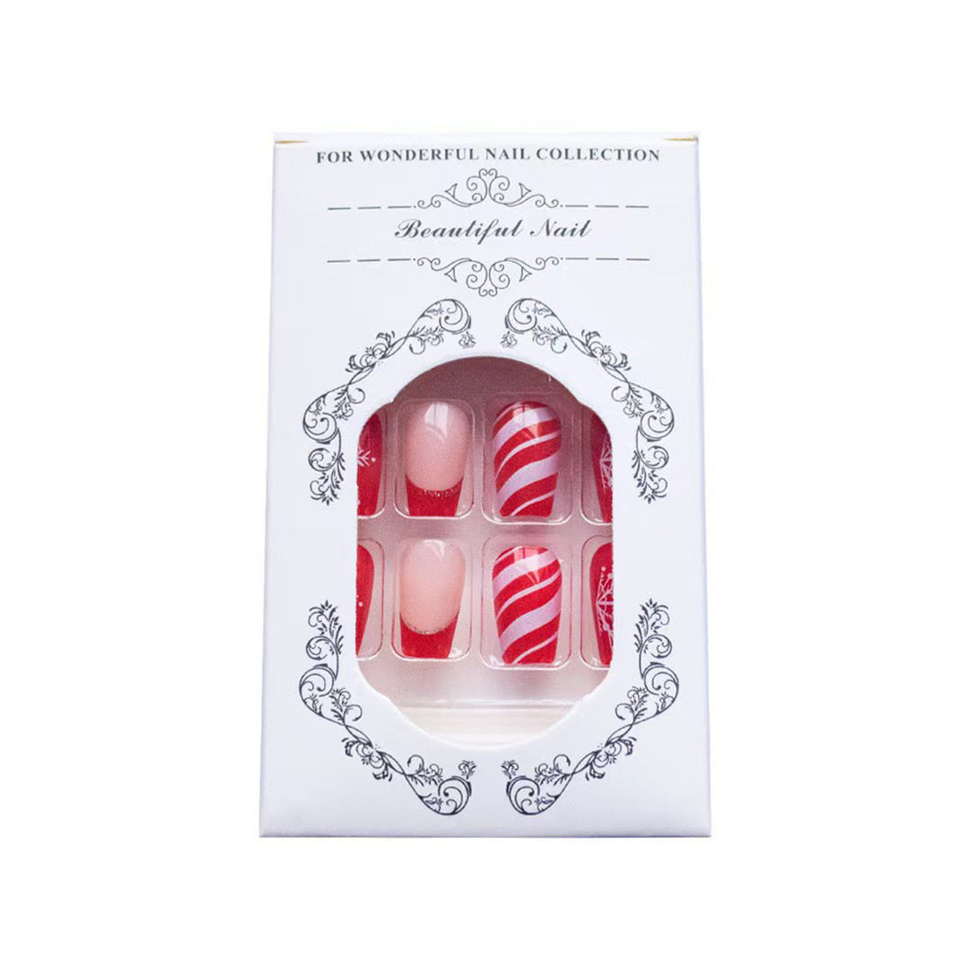 Artificial nails with festive winter design Bowlift