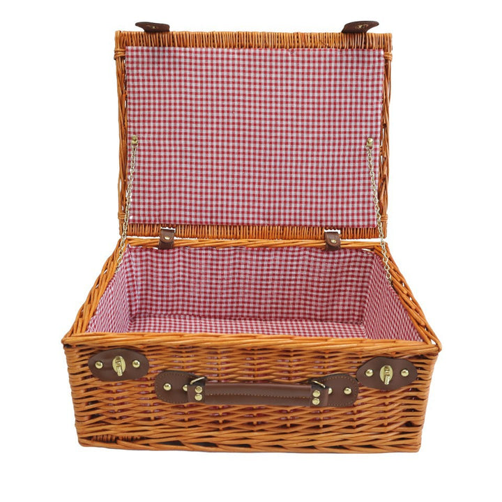 Ladies picnic basket with removable compartments and classic gingham pattern Bowlift
