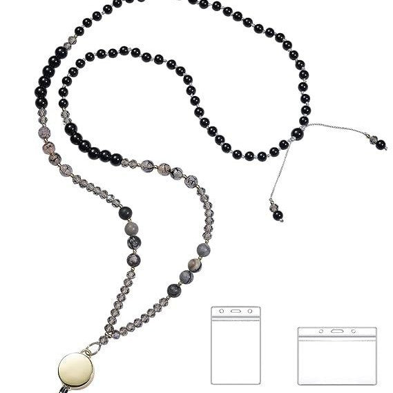 Beaded Eyewear Lanyard with Retractable Clip Bowlift