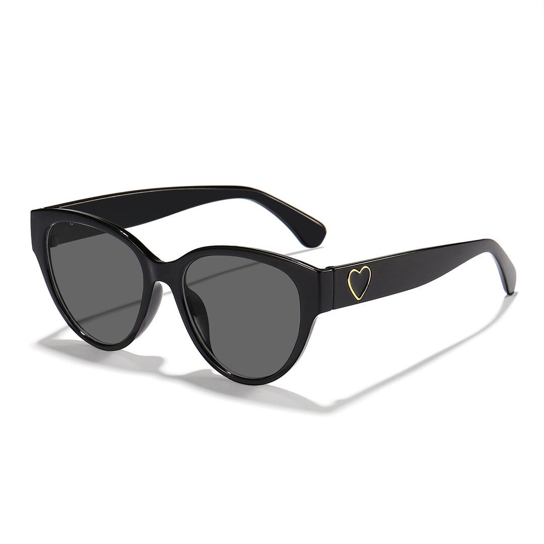 Ladies Cat-Eye Sunglasses with Heart-Shaped Detail and UV Protection Bowlift