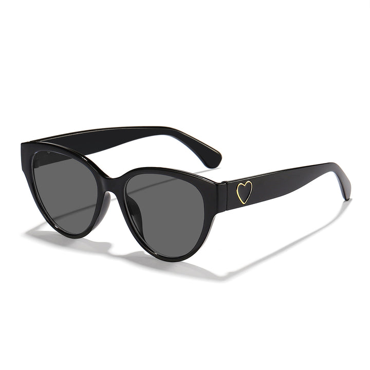 Ladies Cat-Eye Sunglasses with Heart-Shaped Detail and UV Protection Bowlift