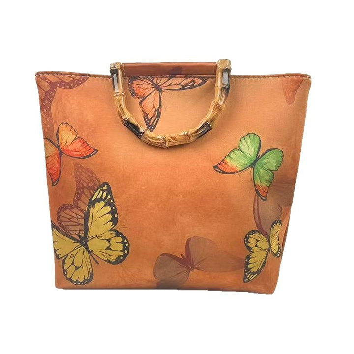 Elegant bag with bamboo handles Bowlift