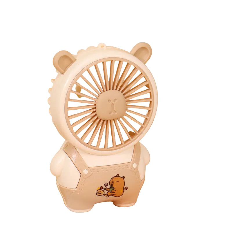 Women's Portable Mini Hand Fan with Animal Ears and USB Charging Function Bowlift