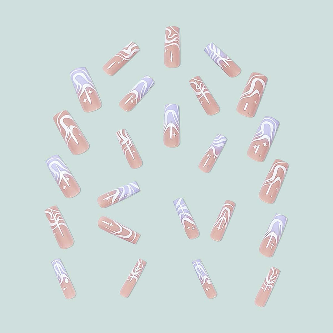 Stylish artificial nails with modern wave designs Bowlift