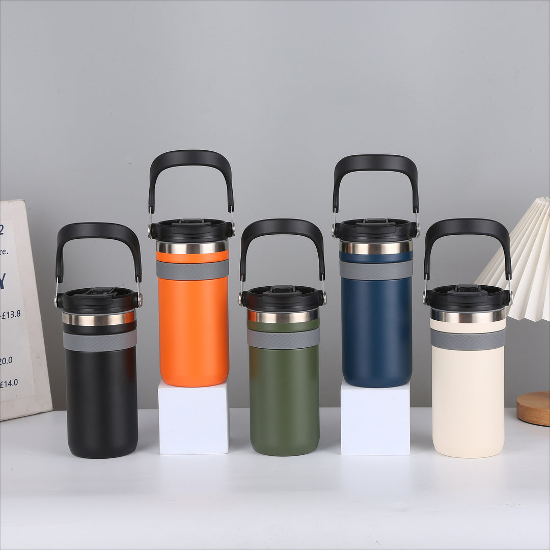 Ladies insulated thermo mug with practical carrying handle Bowlift