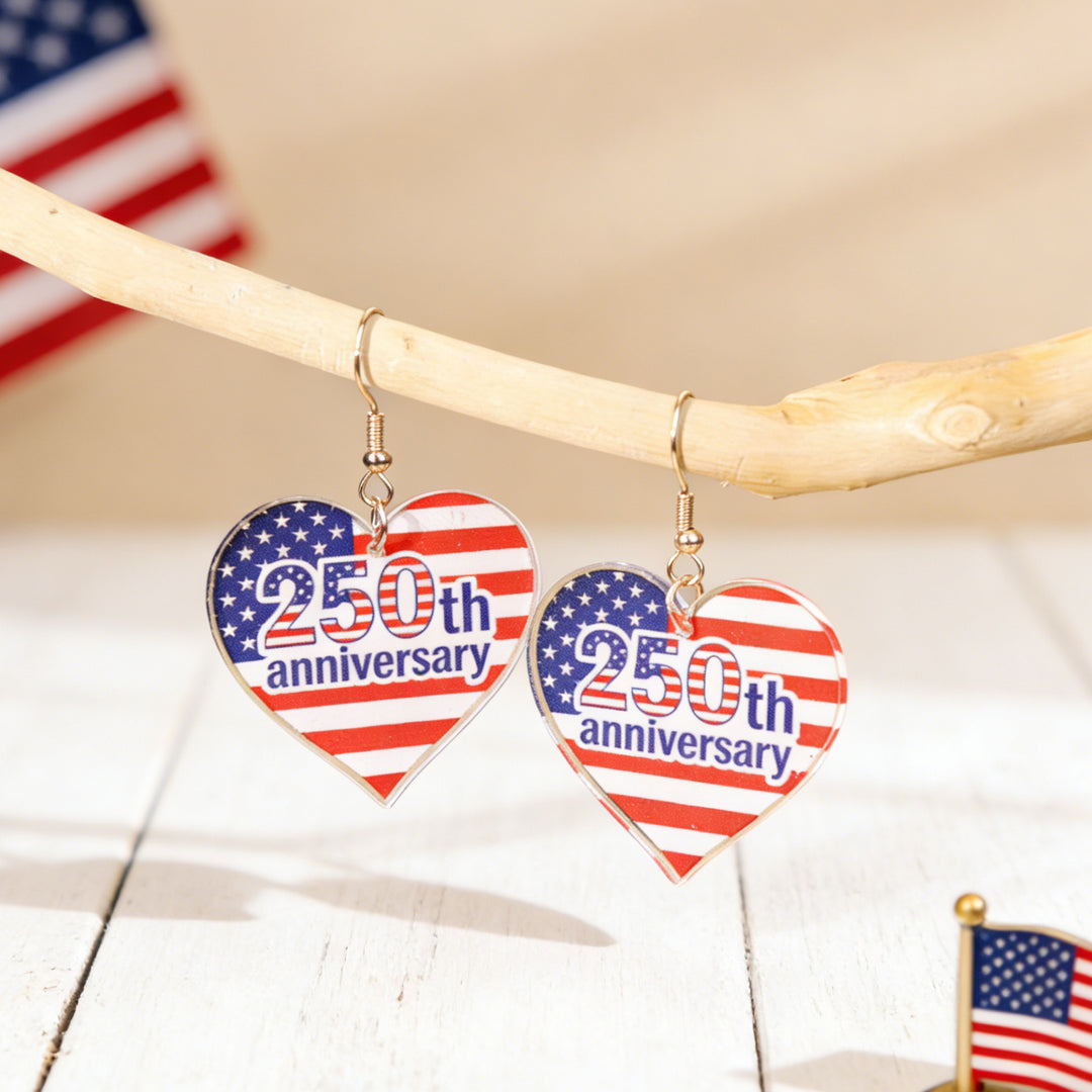 Women's eye-catching statement earrings made of acrylic with patriotic bow pendant Bowlift