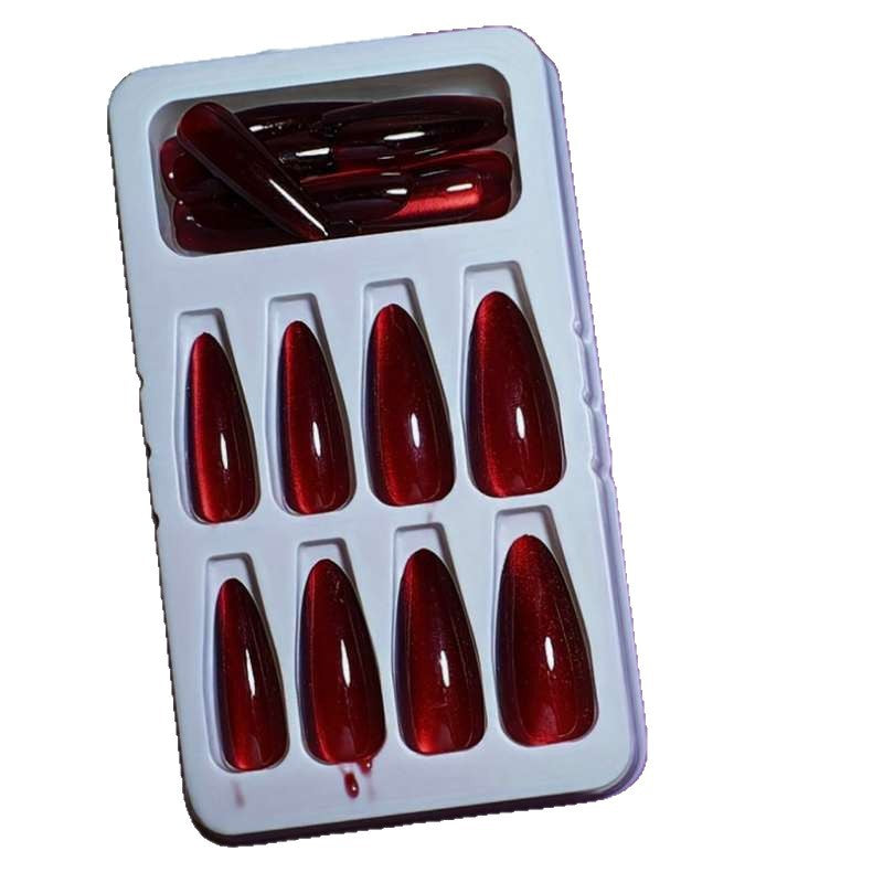 Glossy Pointed Stiletto Press-On Nails Bowlift
